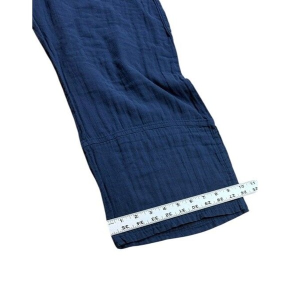 Pact Organic Cotton Women's Size XL Gauze Wide Leg Cropped Pants Blue - Coastal - Picture 10 of 10